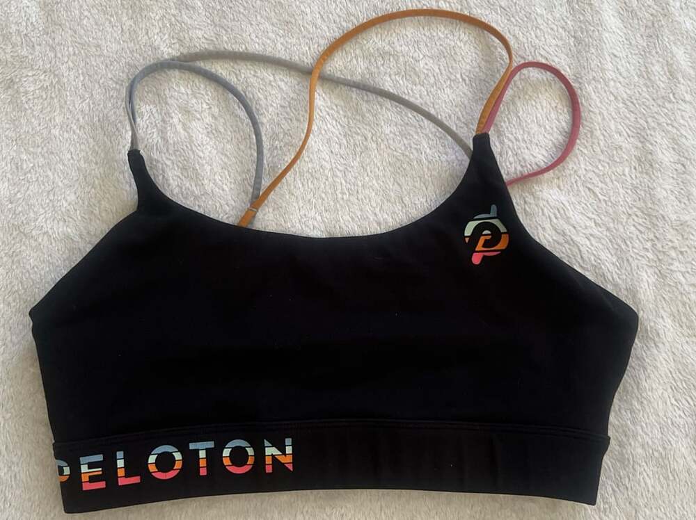 Peloton Speed Up Sports Bra Size S Black Multicolor Straps